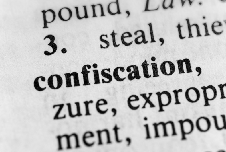 Lawfulness of arrest and confiscation of property